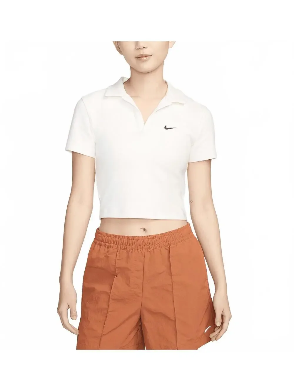 Nike Sportswear Essential Women's Short-Sleeve Polo Top Sail/Black NWT XXL